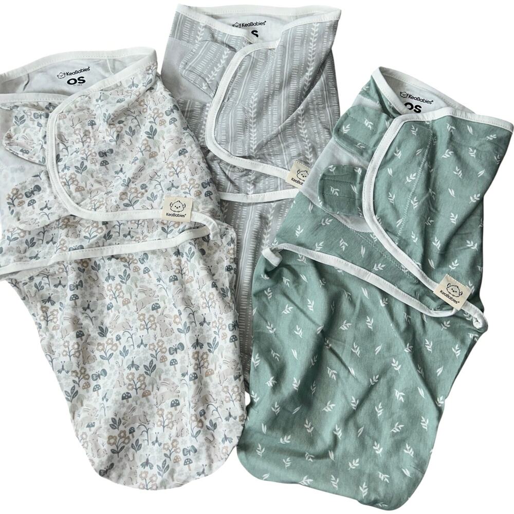 NEW Keababies Nordic 3-Pack Soothe Swaddle Wraps 0-3 Months